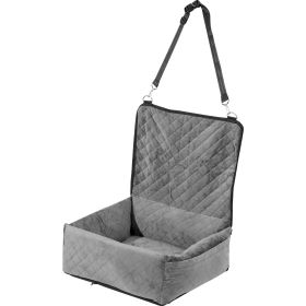 Dog Car Seat, Dog Booster Seat for Car with A Storage Pocket, Clip-On Safety Leash, Sponge and PP Cotton Filling